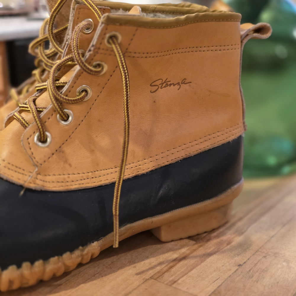 Stanza Womens Leather Rubber Duck Boots‎ Lined Vintage Brown Size 10 Gorpcore